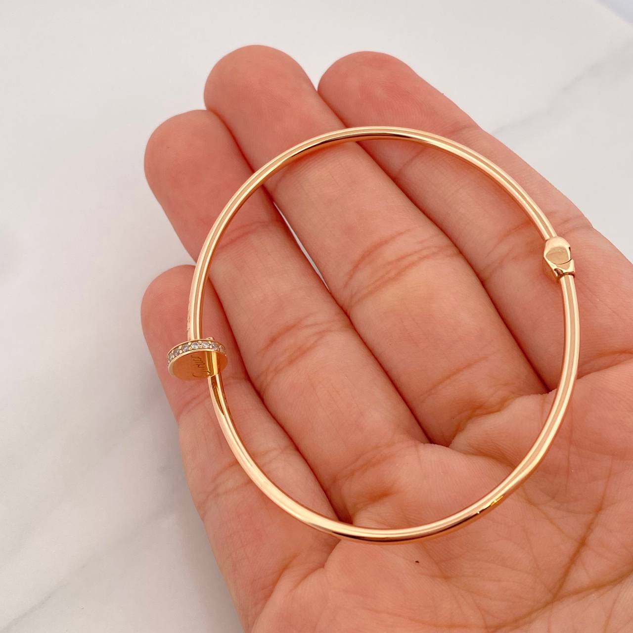 Pulso Aro Clavo 4.8g / 17cm / 2mm Oro Rosa 18K
