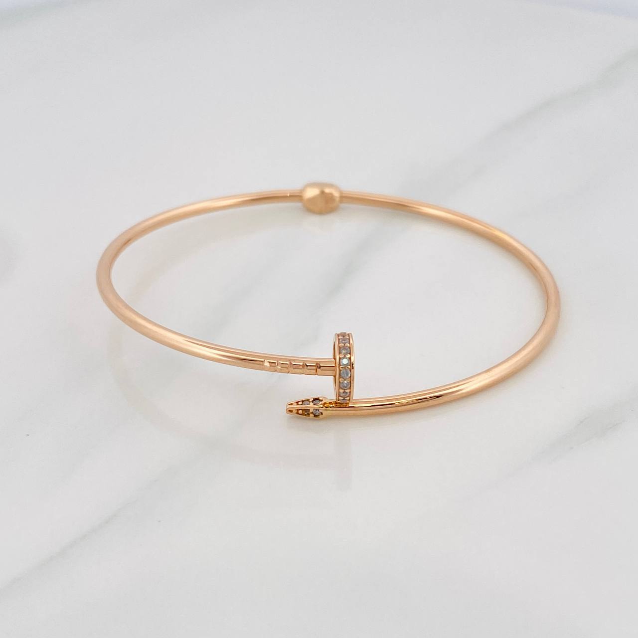 Pulso Aro Clavo 4.8g / 17cm / 2mm Oro Rosa 18K