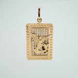 Dije Placa San Miguel 3.5gr / 3cm / Oro Amarillo 18K $