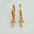 Candongas Cruz 2.85gr / 2.3cm / Oro Amarillo 18K $