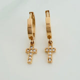 Candongas Cruz 2.85gr / 2.3cm / Oro Amarillo 18K $