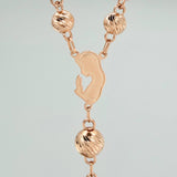 Rosario Virgen Maria 19.1gr / 62cm / 8mm-5mm Oro Rosa 18K &