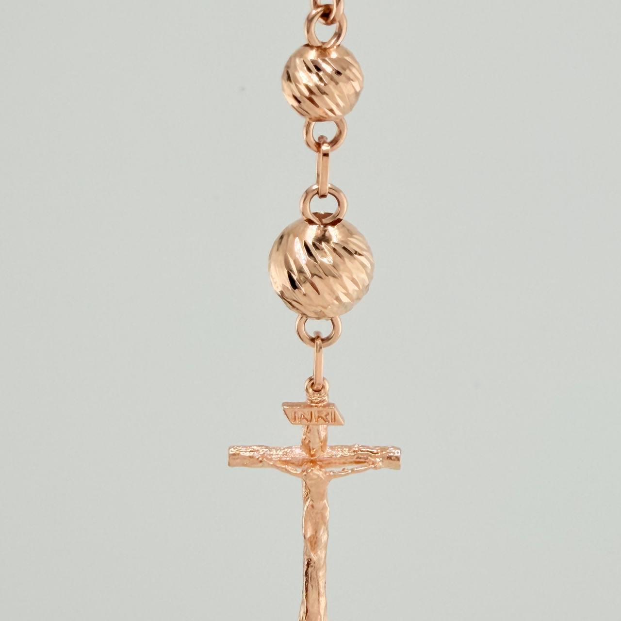 Rosario Virgen Maria 19.1gr / 62cm / 8mm-5mm Oro Rosa 18K &