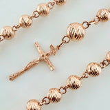 Rosario Virgen Maria 19.1gr / 62cm / 8mm-5mm Oro Rosa 18K &