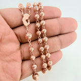 Rosario Virgen Maria 19.1gr / 62cm / 8mm-5mm Oro Rosa 18K &