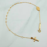 Pulso Denario Virgen Milagrosa 1.35gr / 17.5cm-19cm / 1.8mm Oro Amarillo +4 18K &