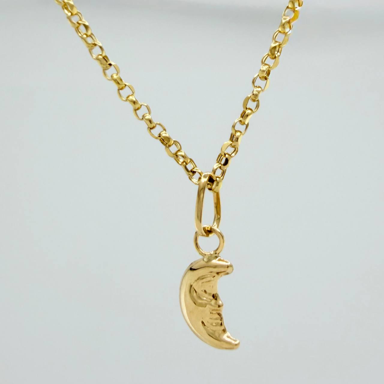 Set Cadena y Dije Roll-On + Luna 1.45gr / 40.1cm / 1.26mm Oro Amarillo 18K (Oferta) &