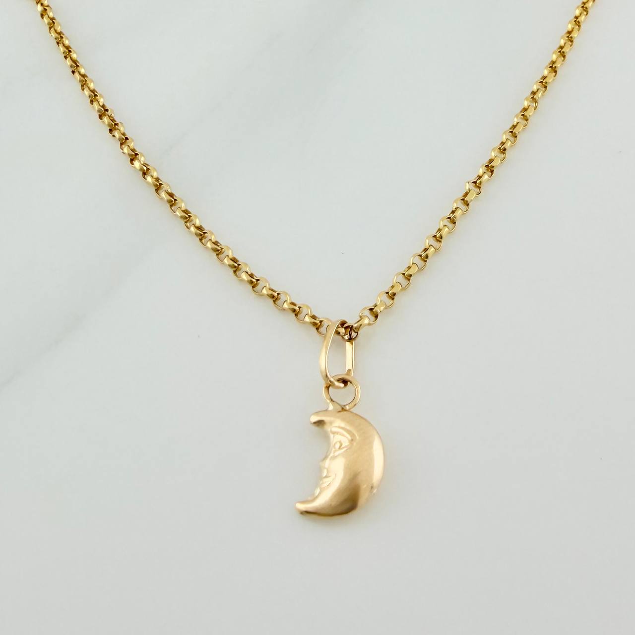 Set Cadena y Dije Roll-On + Luna 1.45gr / 40.1cm / 1.26mm Oro Amarillo 18K (Oferta) &