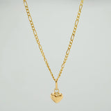 Set Cadena y Dije Figaro +Corazon 1.3gr / 44.8cm / 1.27mm Oro Amarillo 18K (Oferta) &