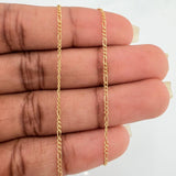 Set Cadena y Dije Figaro +Corazon 1.3gr / 44.8cm / 1.27mm Oro Amarillo 18K (Oferta) &