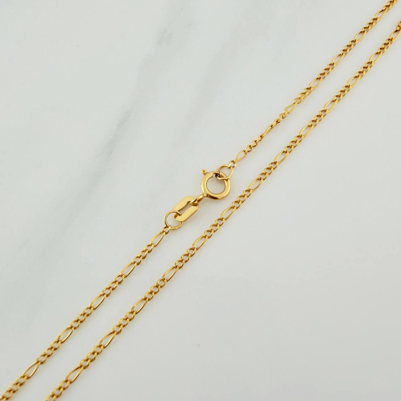 Set Cadena y Dije Figaro +Corazon 1.3gr / 44.8cm / 1.27mm Oro Amarillo 18K (Oferta) &