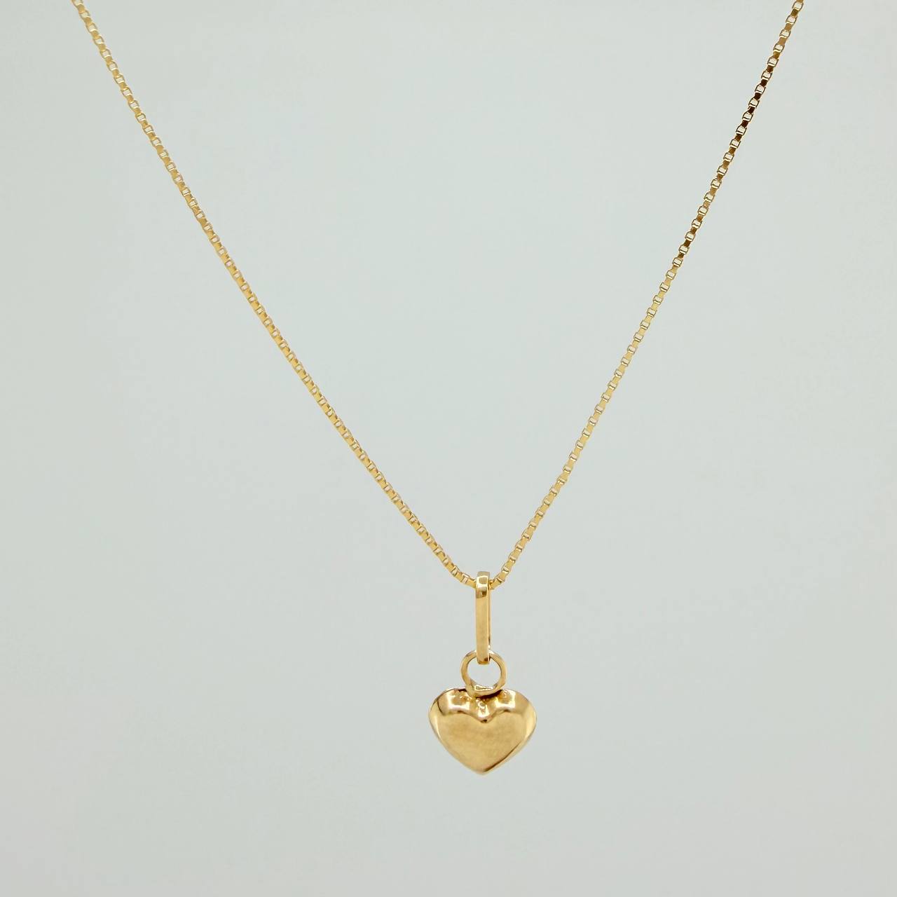 Set Cadena y Dije Veneciana + Corazon 1.25gr / 50.4cm / 0.55mm Oro Amarillo 18K (Oferta) &