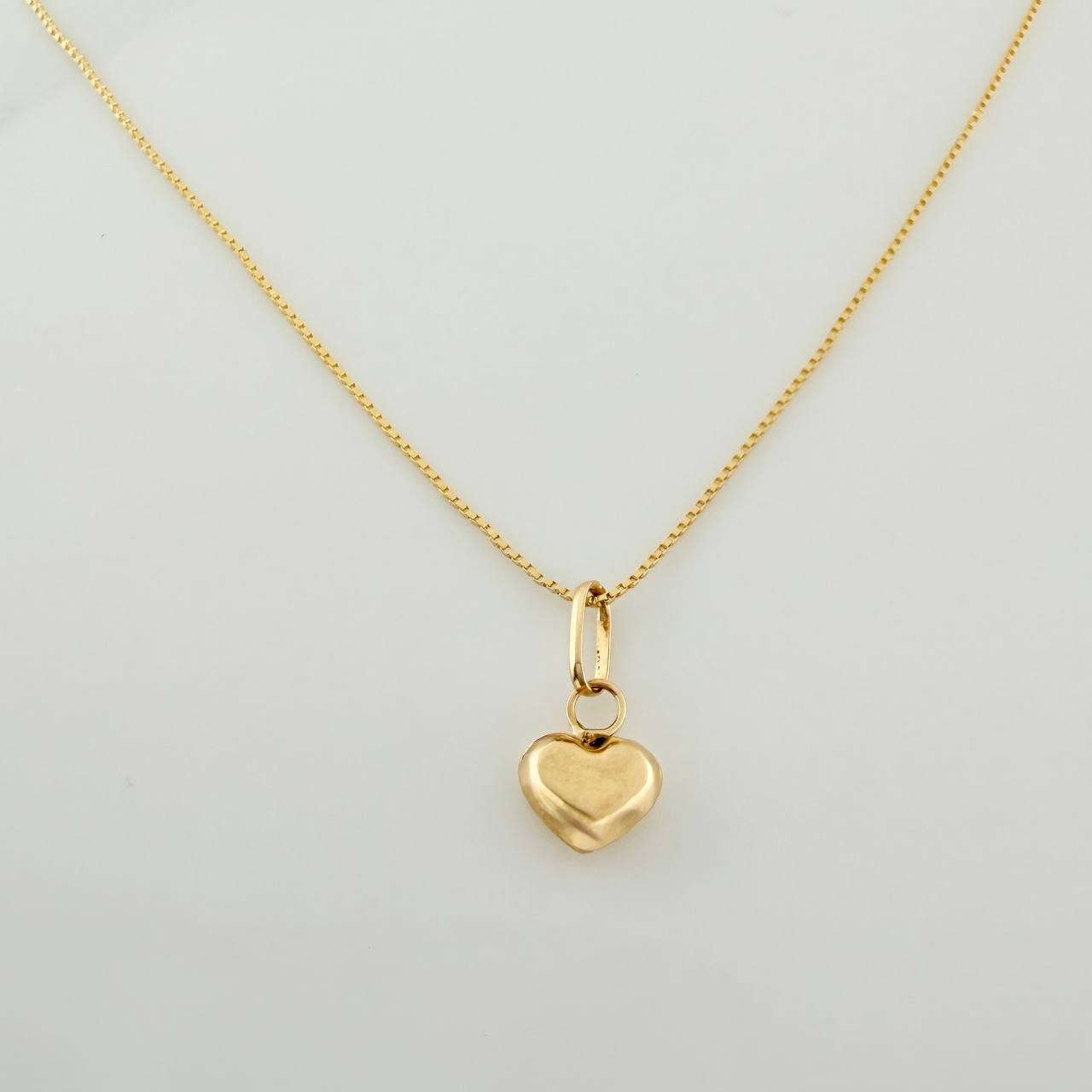 Set Cadena y Dije Veneciana + Corazon 1.25gr / 50.4cm / 0.55mm Oro Amarillo 18K (Oferta) &
