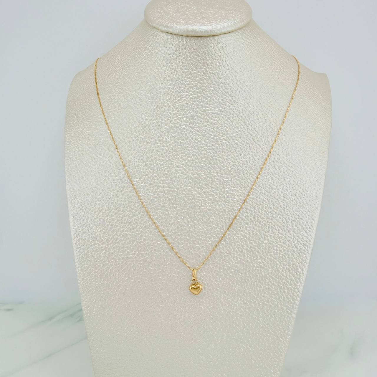 Set Cadena y Dije Veneciana + Corazon 1.25gr / 50.4cm / 0.55mm Oro Amarillo 18K (Oferta) &