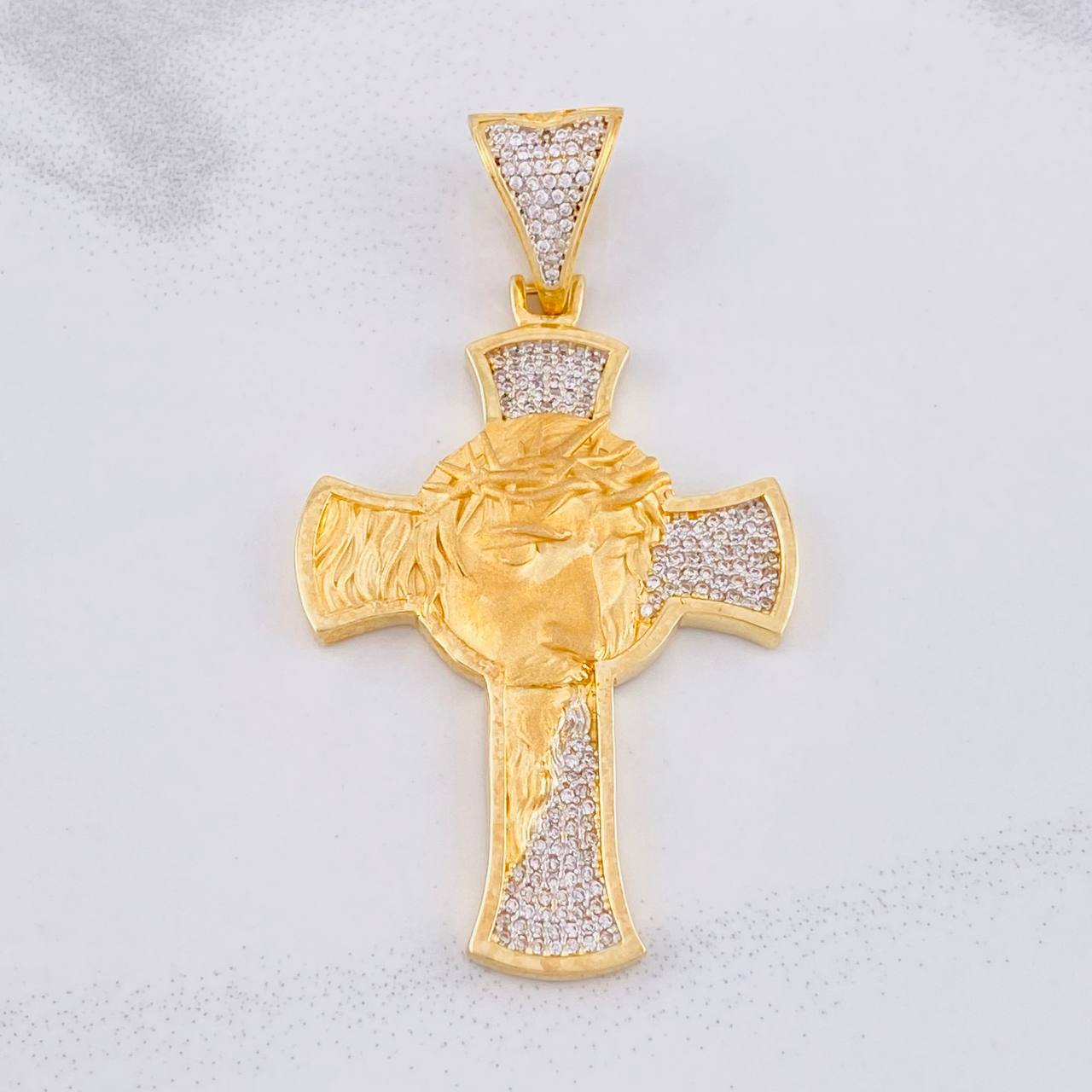 Dije Cruz Rostro Cristo 15.25g / 6.3cm Oro Amarillo 18K