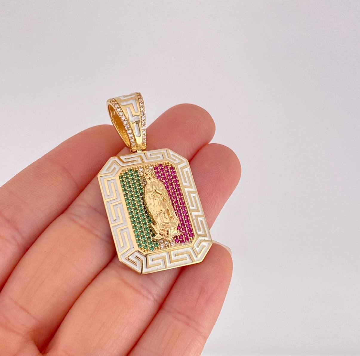 Dije Virgen de Guadalupe Tribal 12.1g / 4.5cm Oro Amarillo 18K