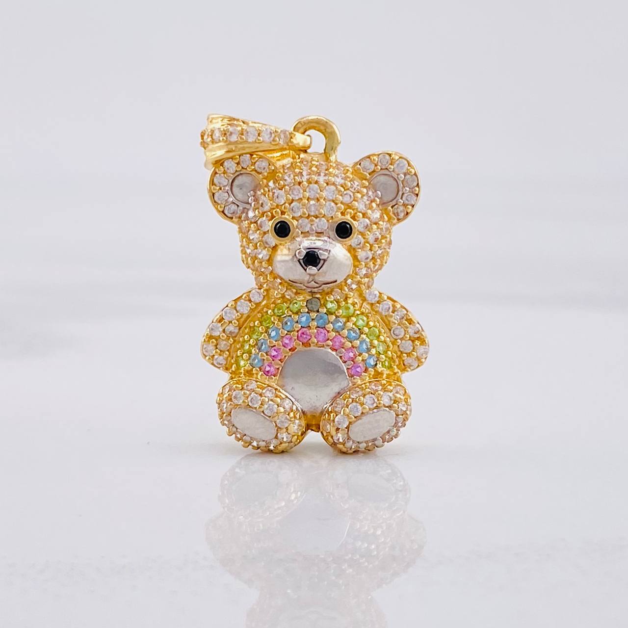 Dije Oso 4.75g / 2.9cm Dos Oros Amarillo Blanco 18K
