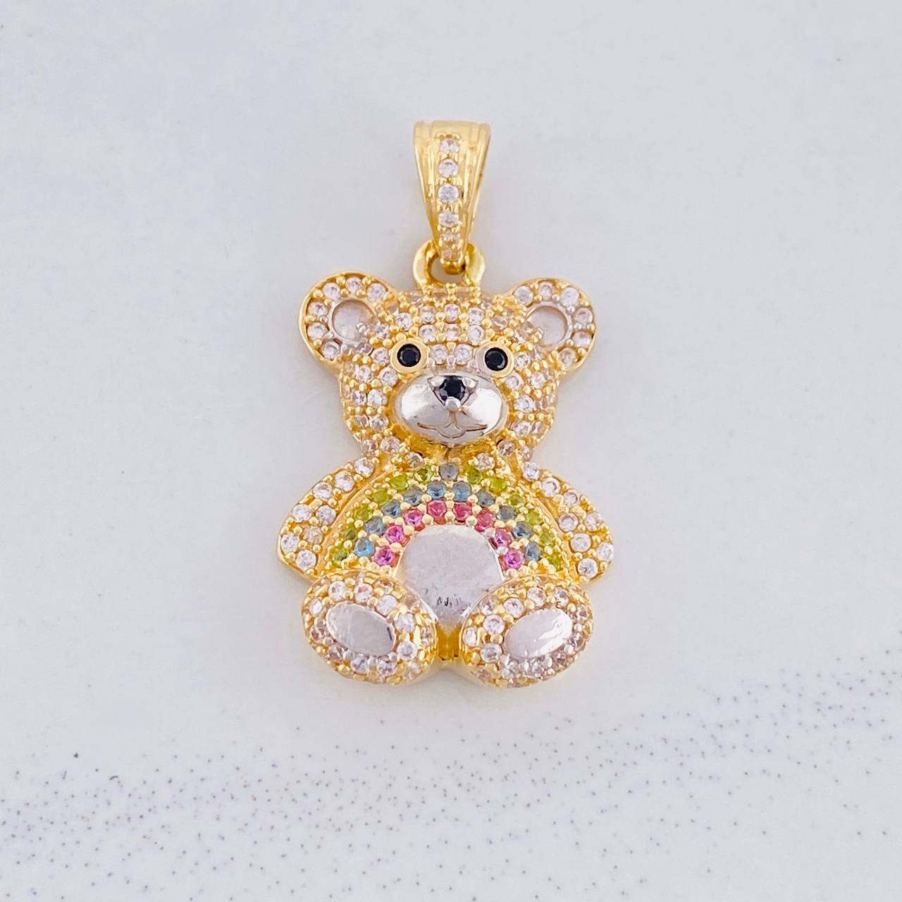 Dije Oso 4.75g / 2.9cm Dos Oros Amarillo Blanco 18K
