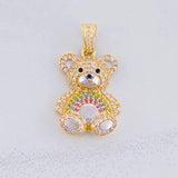 Dije Oso 4.75g / 2.9cm Dos Oros Amarillo Blanco 18K