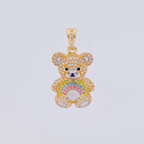 Dije Oso 4.75g / 2.9cm Dos Oros Amarillo Blanco 18K