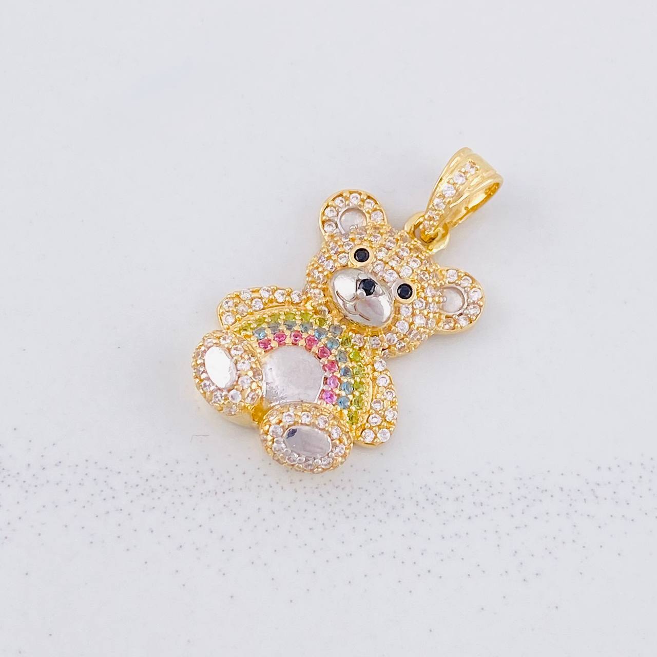 Dije Oso 4.75g / 2.9cm Dos Oros Amarillo Blanco 18K
