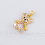 Dije Oso 4.75g / 2.9cm Dos Oros Amarillo Blanco 18K