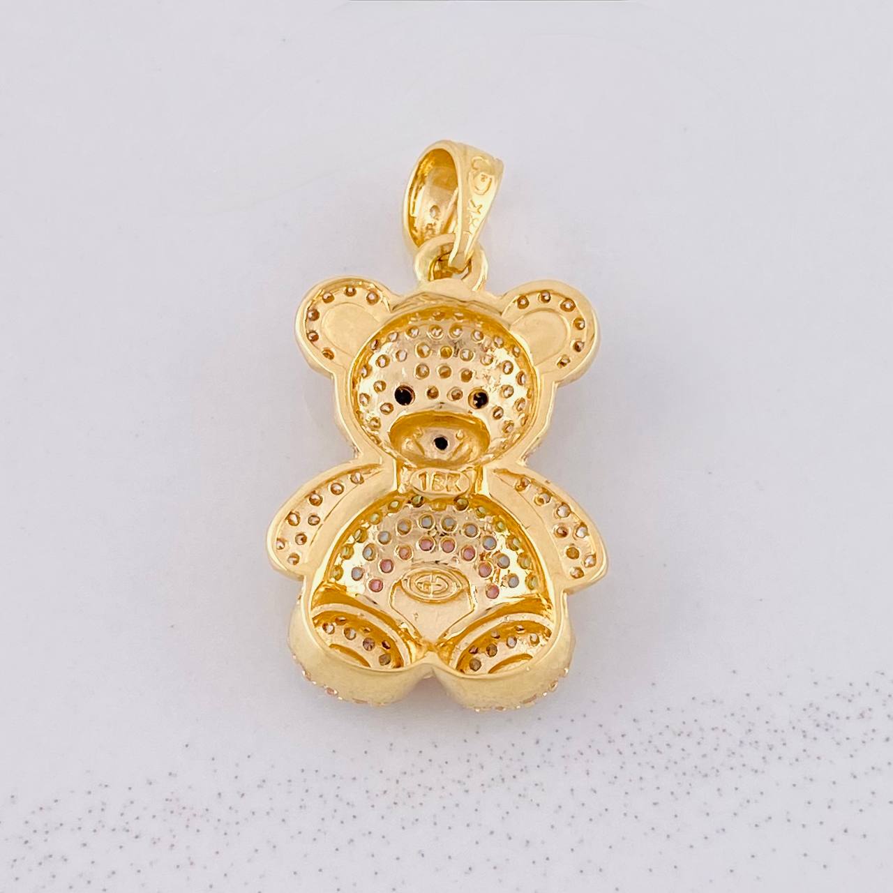 Dije Oso 4.75g / 2.9cm Dos Oros Amarillo Blanco 18K