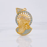 Dije Rostro Cristo 12g / 4.9cm Dos Oros Amarillo Blanco 18K