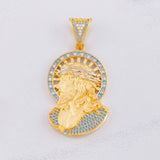 Dije Rostro Cristo 12g / 4.9cm Dos Oros Amarillo Blanco 18K