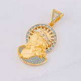 Dije Rostro Cristo 12g / 4.9cm Dos Oros Amarillo Blanco 18K