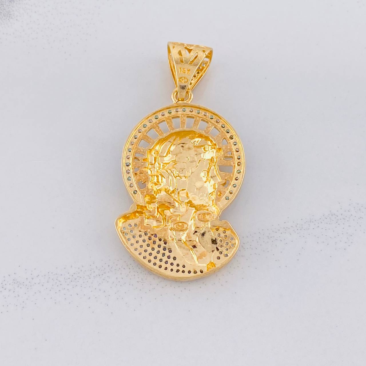 Dije Rostro Cristo 12g / 4.9cm Dos Oros Amarillo Blanco 18K