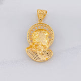 Dije Rostro Cristo 12g / 4.9cm Dos Oros Amarillo Blanco 18K