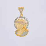 Dije Rostro Cristo 12g / 4.9cm Dos Oros Amarillo Blanco 18K