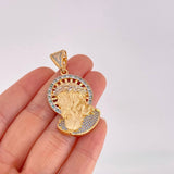 Dije Rostro Cristo 12g / 4.9cm Dos Oros Amarillo Blanco 18K