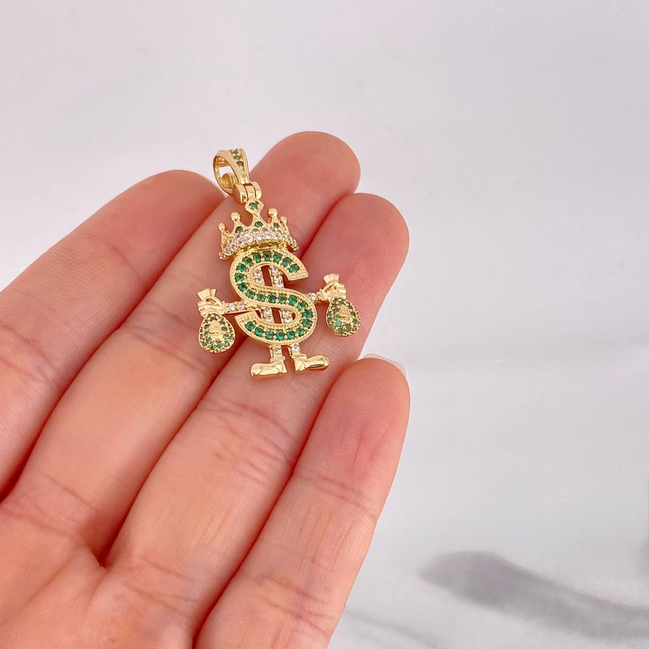 Dije Realeza Signo Dólar 5.2g / 3.8cm Oro Amarillo 18K