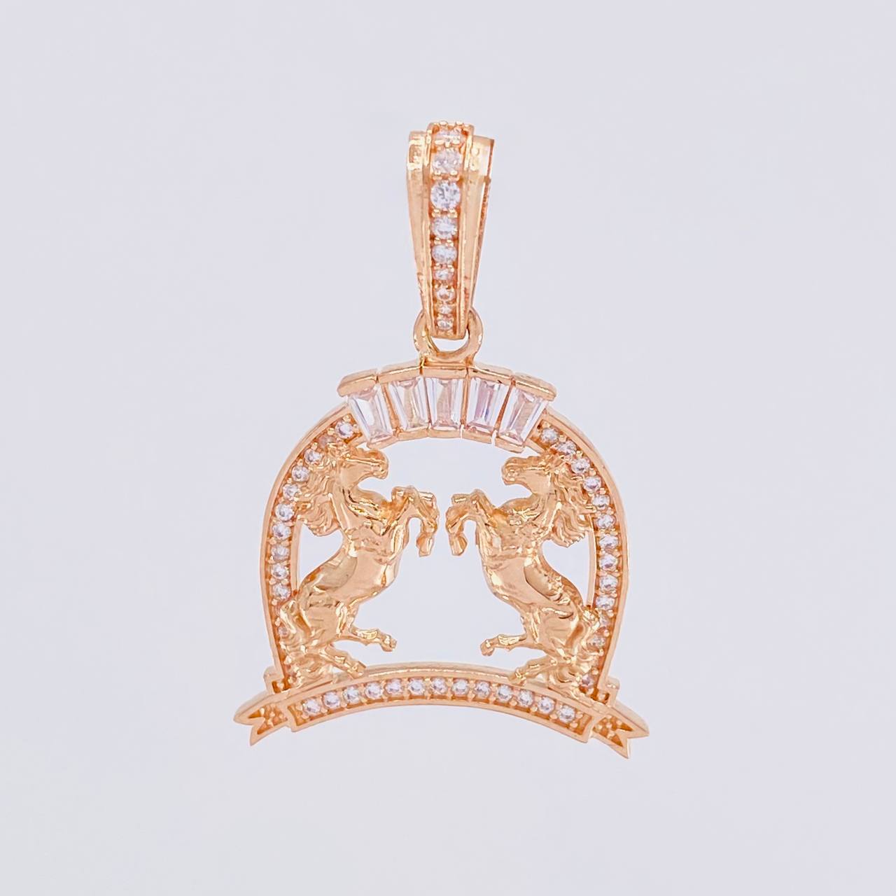 Dije Doble Caballo 4.35g / 3.5cm Oro Rosa 18K