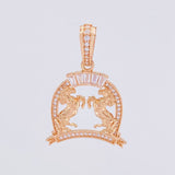 Dije Doble Caballo 4.35g / 3.5cm Oro Rosa 18K