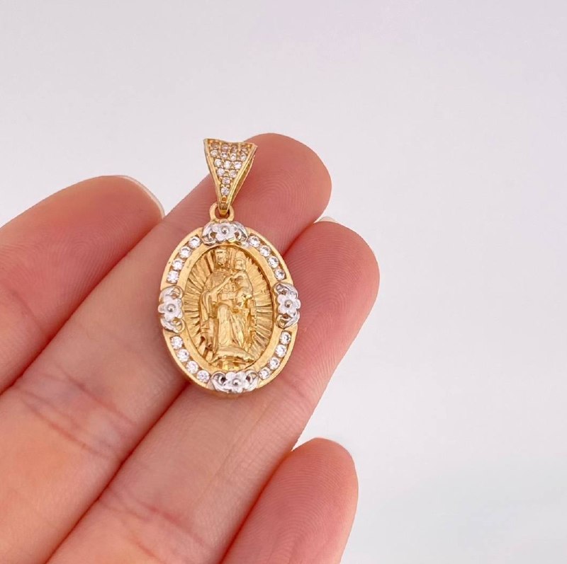 Dije Virgen del Carmen 6.05g / 3.2cm Dos Oros Amarillo Blanco 18K