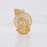 Dije Rostro Cristo 9.5g / 4.3cm Dos Oros Amarillo Blanco 18K