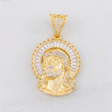 Dije Rostro Cristo 9.5g / 4.3cm Dos Oros Amarillo Blanco 18K
