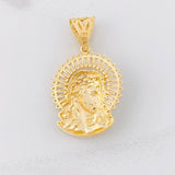 Dije Rostro Cristo 9.5g / 4.3cm Dos Oros Amarillo Blanco 18K