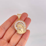 Dije Rostro Cristo 9.5g / 4.3cm Dos Oros Amarillo Blanco 18K