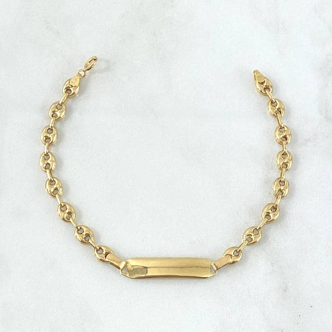 Pulso Bebé GC 1.6gr / 13cm / 4mm Placa Rectangular Oro Amarillo