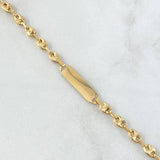 Pulso Bebé Gc 2.3gr / 13cm / 4mm Placa Rectangular Diamantado  Oro Amarillo ©