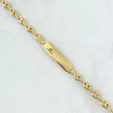 Pulso Bebé GC 2.3gr / 13cm / 4.5mm Placa Rectangular Diamantado Oro Amarillo