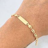 Pulso GC 2.35gr / 14cm / 4mm Placa Rectangular Diamantado Oro Amarillo