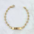 Pulso Bebé Gc 1.8gr / 13cm / 3mm Placa Rectangular Oro Amarillo ©