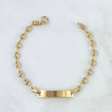 Pulso Bebé Gc 1.8gr / 13cm / 3mm Placa Rectangular Oro Amarillo ©