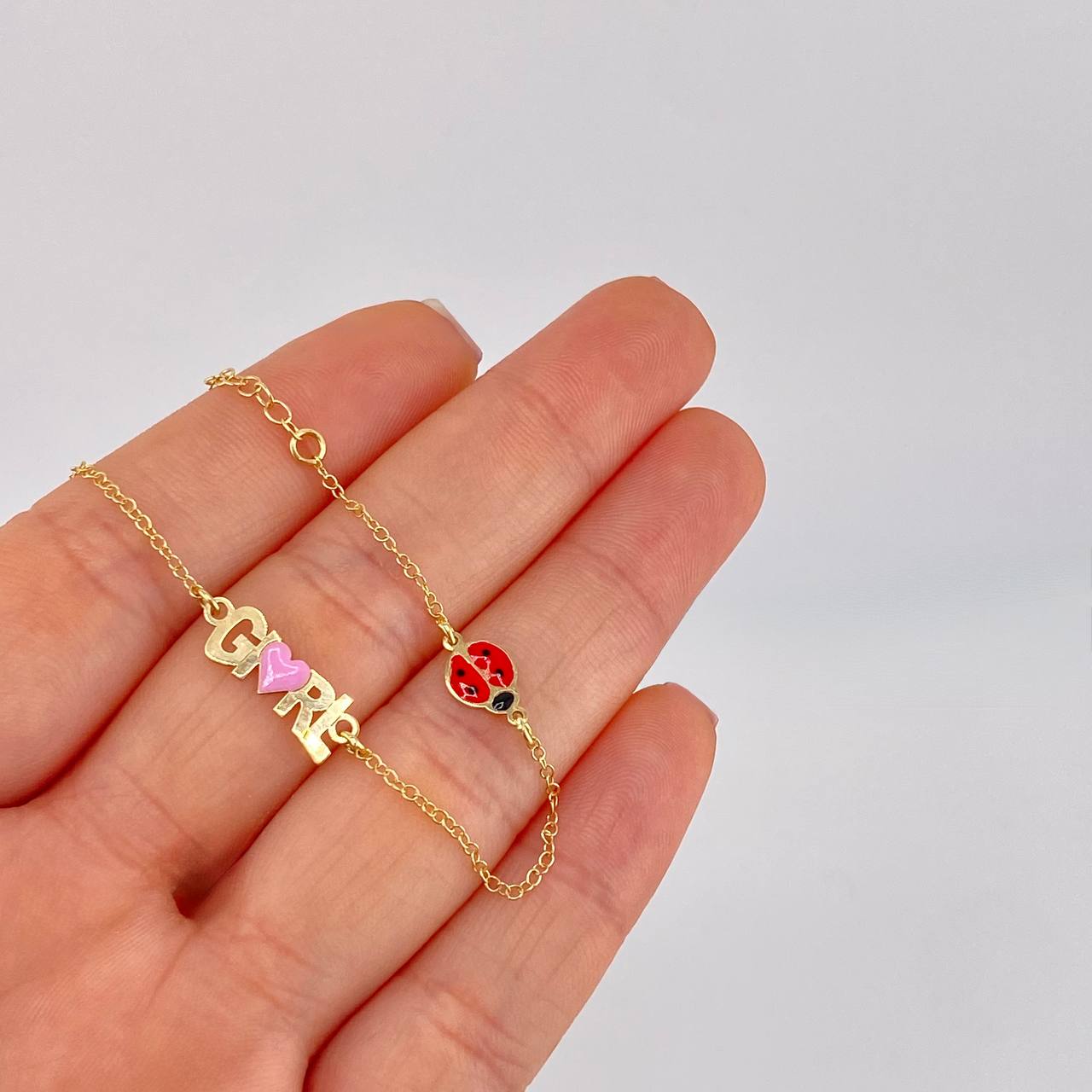 Pulso Modulable Rolo Seguido Girl Mariquita 1.45g / 16cm - 14cm / 1.3mm Oro Amarillo 18K