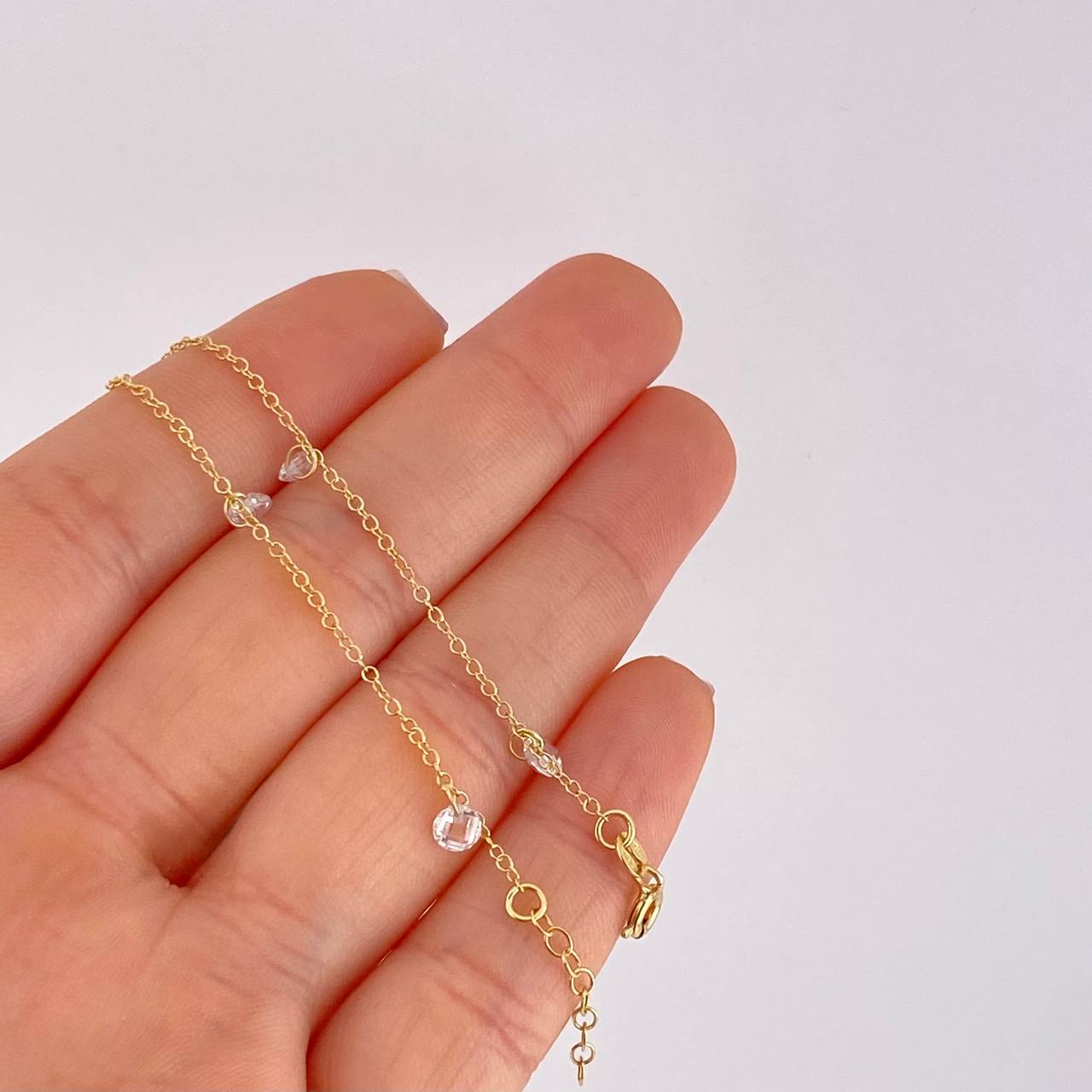 Pulso Modulable Rolo Perlas 1.3g / 17.8cm - 15.9cm / 1.3mm Oro Amarillo 18K
